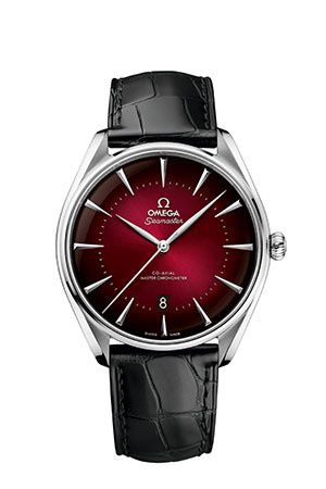 Omega Seamaster Master Co-Axial 39.5 Hong Kong Edition Stainless Steel / Red / Alligator